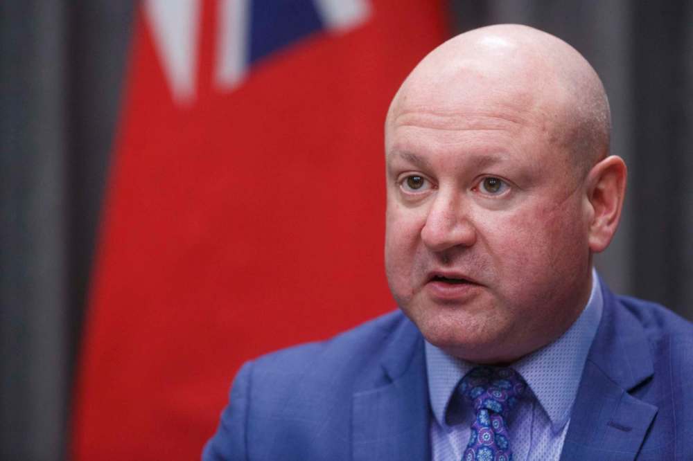 MIKE DEAL / WINNIPEG FREE PRESS
Dr. Brent Roussin, chief provincial public health officer, during the latest COVID-19 update at the Manitoba Legislative building Tuesday.