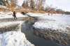 MIKE DEAL / WINNIPEG FREE PRESS
Sewage overflow from the storm drain at Clifton Street spilled onto the Assiniboine River on Feb. 22.