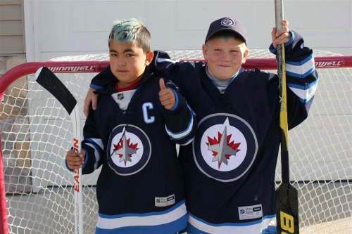 MORDEN TIMES 
Trent Crane (left) and William Irvine as 10-year-olds in Morden.