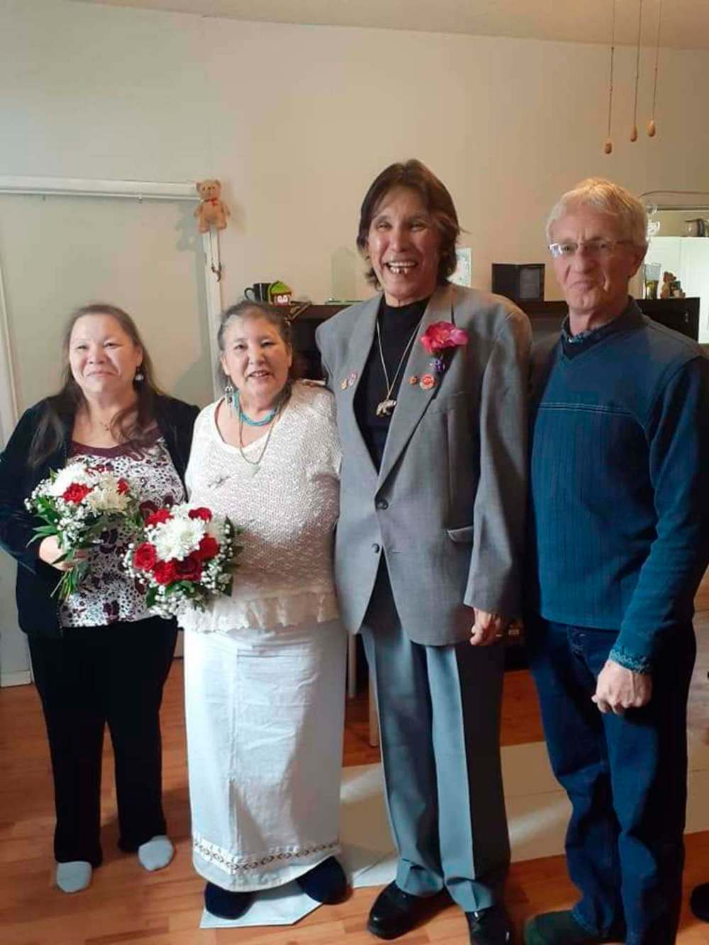 SUPPLIED
Carla Williams-Prince and Tommy Prince (centre), seen here with Patty and Marvin Crofton, were married in January 2020, less than four months before her death at the age of 55.