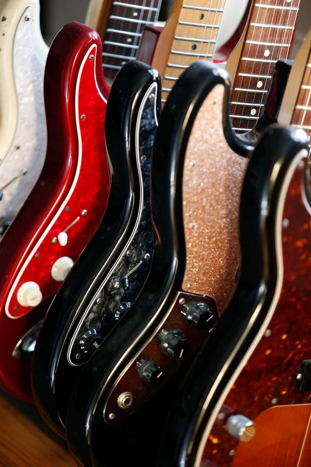 JOHN WOODS / WINNIPEG FREE PRESS
A selection of Neill's guitars.