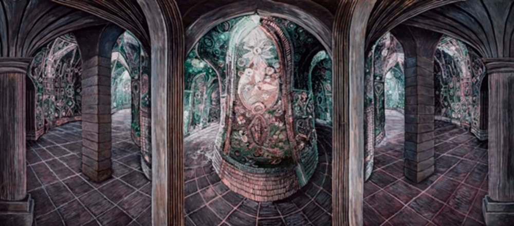 Supplied
Bev Pike’s Sunken Seance Meeting Hall is one of the painter’s many huge pieces.