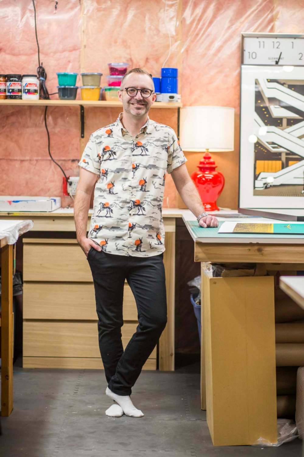 MIKAELA MACKENZIE / WINNIPEG FREE PRESS
Artist Eric Ouimet caught the screen-printing bug after taking a class at Martha Street Studio 15 years ago.
