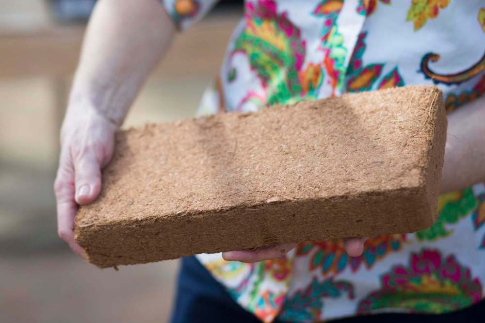 MIKAELA MACKENZIE / WINNIPEG FREE PRESS
Epp is experimenting with coconut coir, a fibrous material made from the outer shell of a coconut.