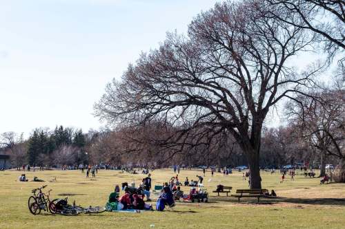 Daniel Crump / Winnipeg Free Press.
Now more than ever, Assiniboine Park is a gathering place for people to enjoy warmer weather after being cooped up by the pandemic.