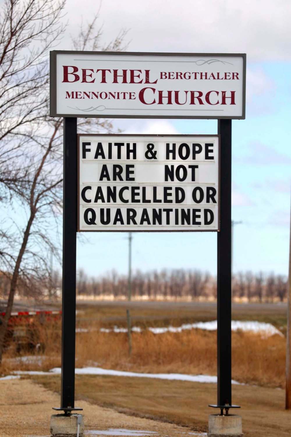 RUTH BONNEVILLE / WINNIPEG FREE PRESS
Senior pastor Randy Smart said Bethel Bergthaler Mennonite Church has become creative to ensure congregants can attend services safely; rows of seats have been removed, and services are livestreamed to ensure every member can take part.