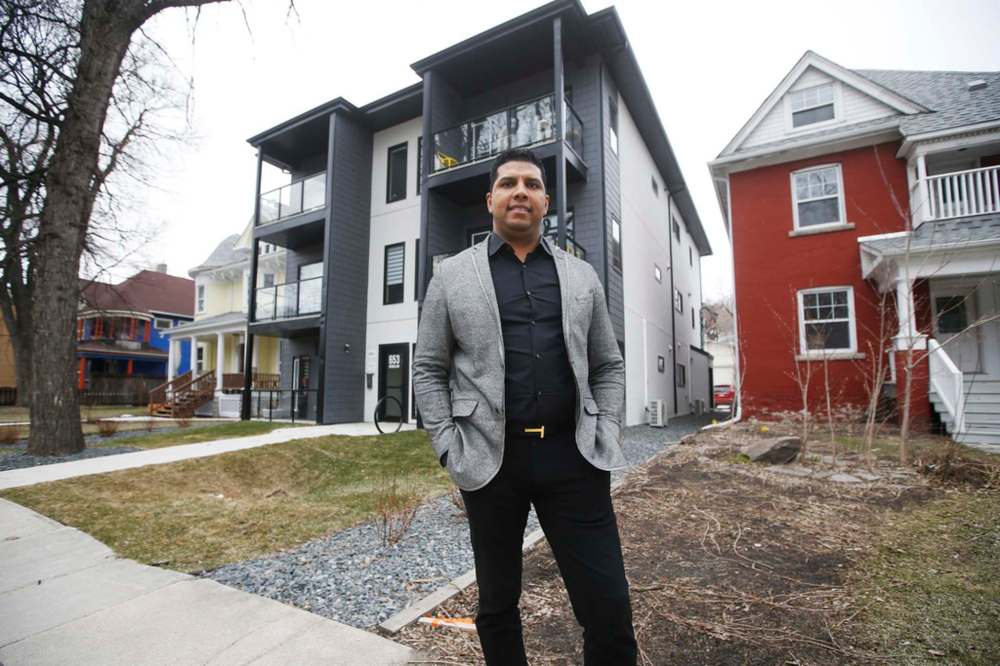 JOHN WOODS / WINNIPEG FREE PRESS
Nigel Furgus, president of Paragon Design Build, outside one of their recent infill projects on McMillan Avenue in Winnipeg.