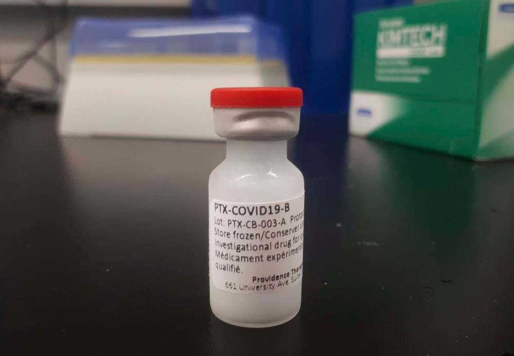A medication vial is shown in this undated handout image provided by Providence Therapeutics. THE CANADIAN PRESS/HO-Providence Therapeutics
