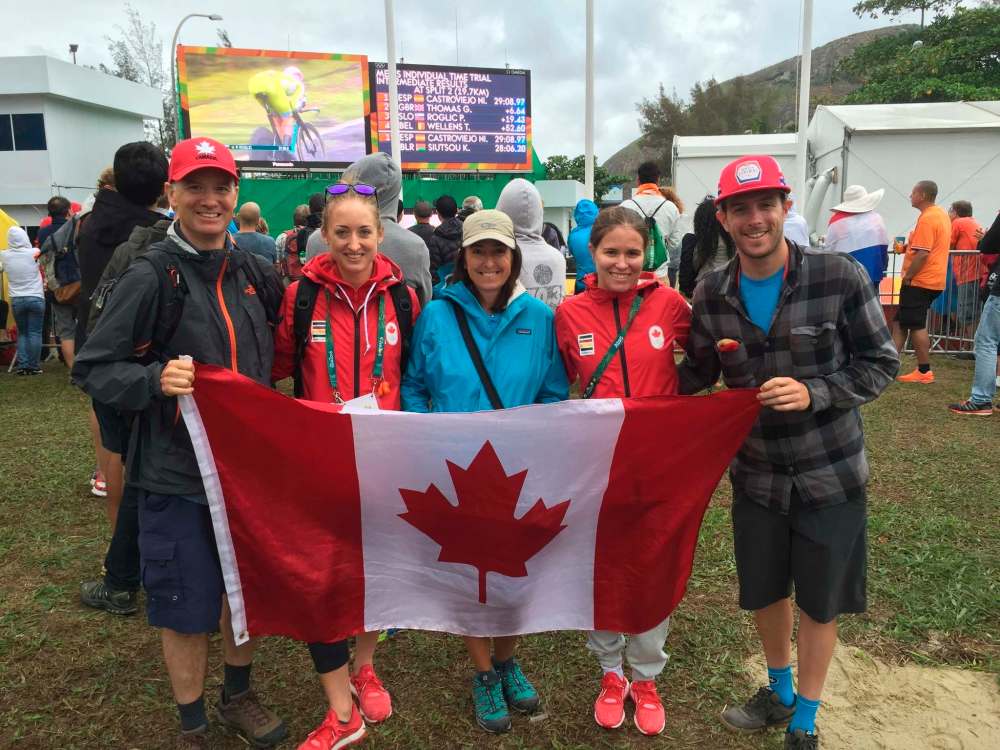 SUPPLIED
Leah Kirchmann, second from left, with her parents Rob and Gina, teammate Karol-Ann Canuel with her partner on the right.