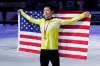 FILE - In this Dec. 7, 2019, file photo, United States' Nathan Chen celebrates after winning the men's free skate of the figure skating Grand Prix finals at the Palavela ice arena, in Turin, Italy. Chen, master of the quad, is on the verge of skating off with his fourth consecutive title at the U.S. Championships this week. He says such an achievement is not front and center in his mind. (AP Photo/Antonio Calanni, File)