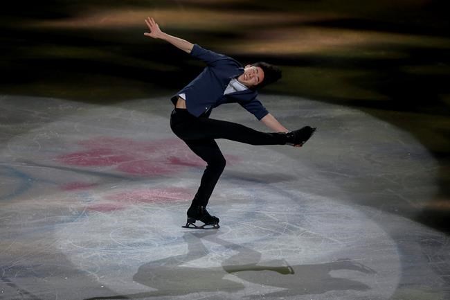 FILE - In this March 24, 2019, file photo, Nathan Chen from the United States performs during the gala exhibition for the ISU World Figure Skating Championships at Saitama Super Arena in Saitama, north of Tokyo. Chen, master of the quad, is on the verge of skating off with his fourth consecutive title at the U.S. Championships this week. (AP Photo/Annice Lyn, File)