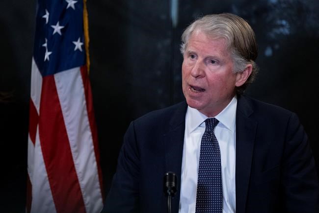 Manhattan District Attorney Cyrus Vance Jr., speaks after a verdict in the Harvey Weinstein rape trial, Monday, Feb. 24, 2020, in New York. Vance spoke outside the courtroom, Monday, shortly after a jury convicted Weinstein of rape and sexual assault. The jury found him not guilty of the most serious charge, predatory sexual assault, which could have resulted in a life sentence. (AP Photo/Craig Ruttle)