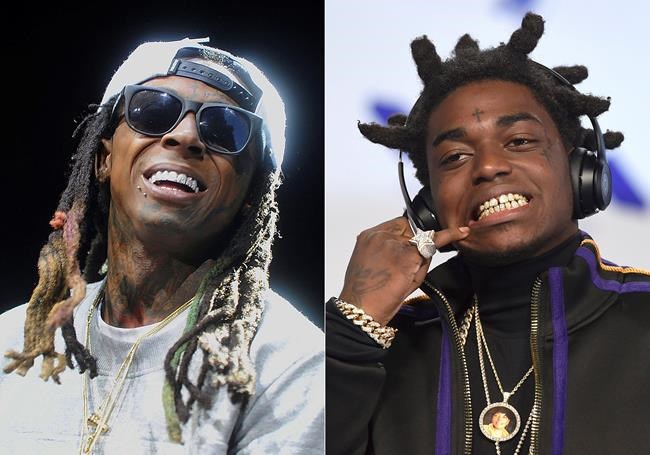 This combination of images shows Lil Wayne performing during Hot 97's
