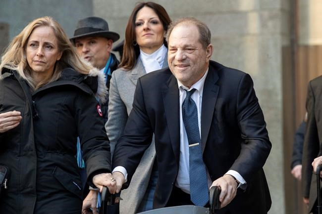 Harvey Weinstein leaves the courthouse during jury deliberations in his rape trial, Friday, Feb. 21, 2020, in New York. ( (AP Photo/Mary Altaffer)