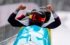 Kaillie Humphries and Sylvia Hoffmann from the US celebrate after winning the women's bob World Cup in Koenigsee, Germany, Saturday, Jan.25, 2020. (Sven Hoppe/dpa via AP)