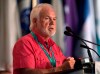 Roger Augustine, AFN regional chief for New Brunswick and Prince Edward Island, addresses the audience as native leaders from across Canada attend the Assembly of First Nations' 35th annual general meeting in Halifax on Thursday, July 17, 2014. The death of Rodney Levi of the Metepenagiag Mi'kmaq Nation in an RCMP shooting Friday night in New Brunswick continues to put the focus on police relations with Indigenous communities in Canada. THE CANADIAN PRESS/Andrew Vaughan