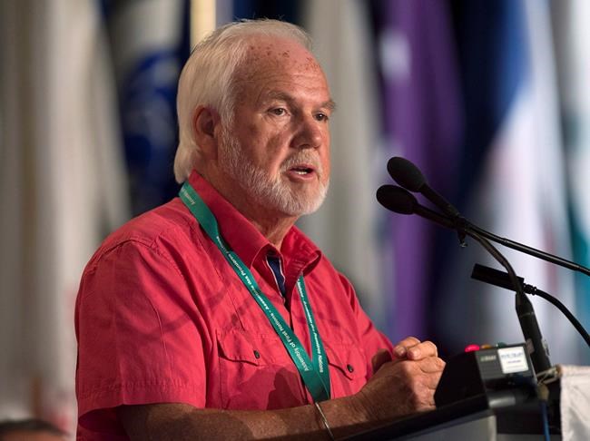 Roger Augustine, AFN regional chief for New Brunswick and Prince Edward Island, addresses the audience as native leaders from across Canada attend the Assembly of First Nations' 35th annual general meeting in Halifax on Thursday, July 17, 2014. The death of Rodney Levi of the Metepenagiag Mi'kmaq Nation in an RCMP shooting Friday night in New Brunswick continues to put the focus on police relations with Indigenous communities in Canada. THE CANADIAN PRESS/Andrew Vaughan