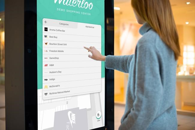 A customer uses digital mapping technology designed by Waterloo, Ont.-based technology startup MappedIn. The company
