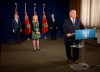 Ontario Premier Doug Ford holds his daily press conference at the Ontario Legislature at Queen's Park, Monday, June 22, 2020, joined by Christine Elliott, Deputy Premier and Minister of Health, Rod Phillips (right), Minister of Finance, and Monte McNaughton, (left) Minister of Labour, Training and Skills Development. THE CANADIAN PRESS/Richard Lautens -Pool