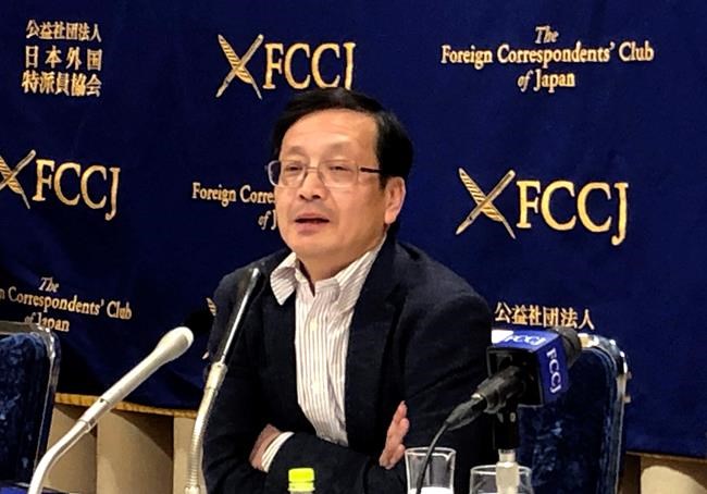 Hitoshi Oshitani, Professor of Department of Virology, Tohoku University Graduate School of Medicine, speaks during a press conference in Tokyo, Wednesday, Feb. 19, 2020. The respected Japanese virologist says if the Tokyo Olympics were tomorrow they probably couldn't be held because of the fast-spreading coronavirus from Wuhan, China. Dr. Oshitani says “right now we don't have an effective strategy and I think it may be difficult to have the Olympics.