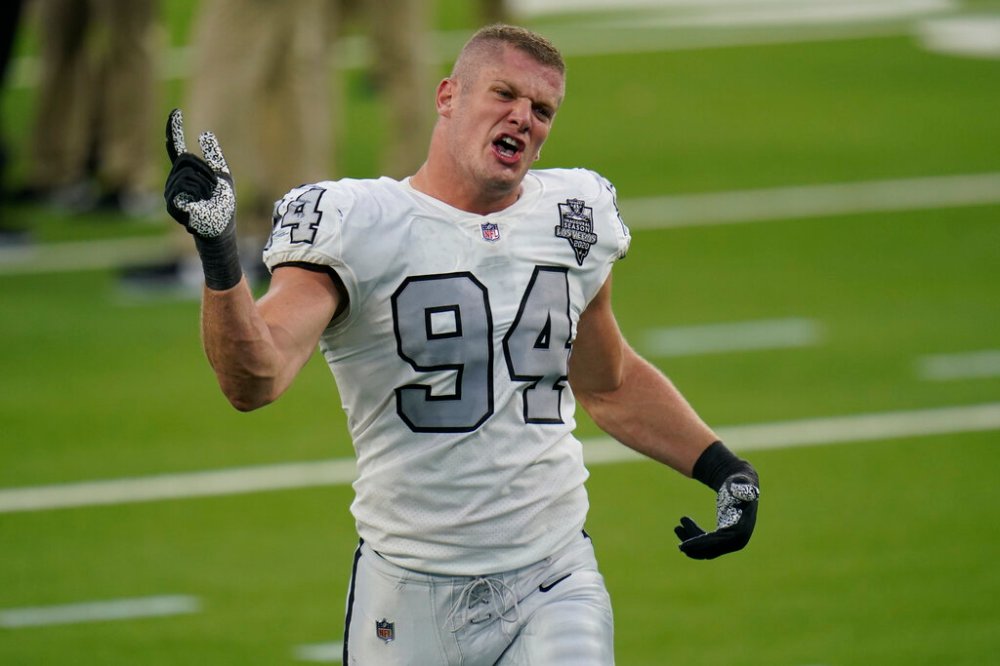 CP
Las Vegas Raiders defensive end Carl Nassib revealed on Instgram Monday that he is gay. (Alex Gallardo / The Associated Press files)