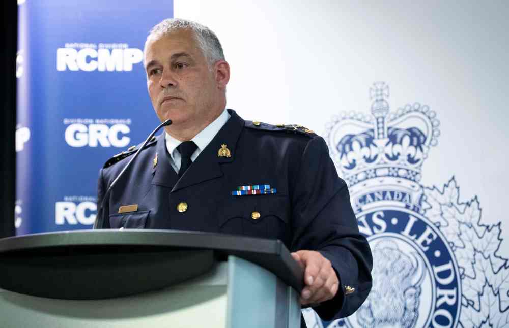 CP
RCMP Deputy Commissioner Mike Duheme speaks at a news conference at the RCMP National Division in Ottawa, regarding Thursday's incident at Rideau Hall, where an armed man drove a vehicle through a pedestrian gate before heading onto the grounds on foot. (Justin Tang / Canadian Press)
