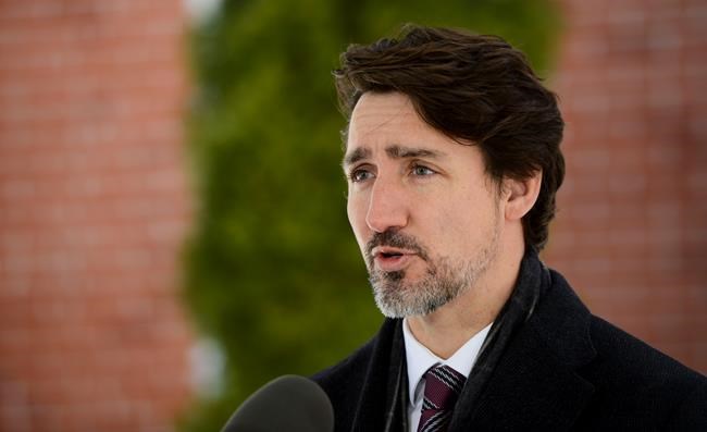 Prime Minister Justin Trudeau addresses Canadians on the COVID-19 pandemic from Rideau Cottage in Ottawa on Wednesday, April 15, 2020. THE CANADIAN PRESS/Sean Kilpatrick