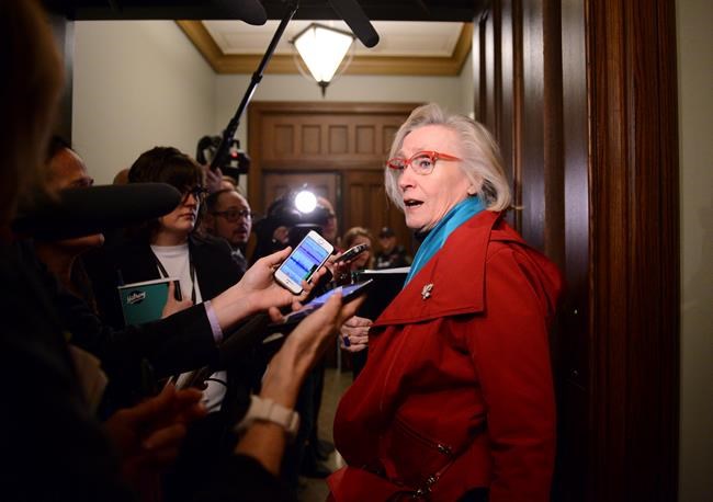 Minister of Crown Indigenous Relations Carolyn Bennett arrives to a caucus meeting on Parliament Hill in Ottawa on Wednesday, Feb. 19, 2020. THE CANADIAN PRESS/Sean Kilpatrick