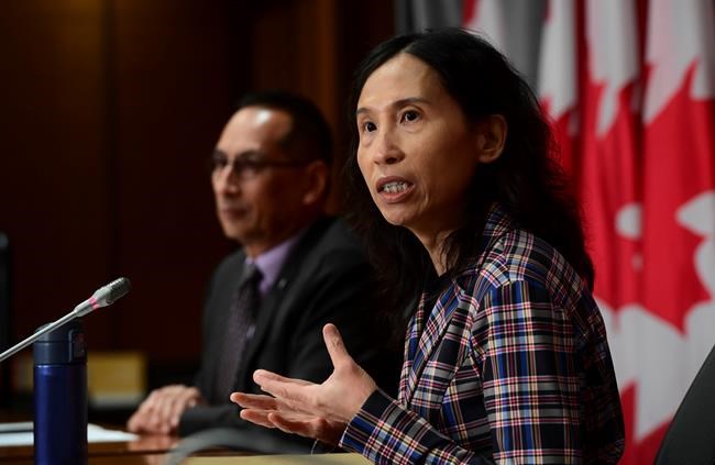 Chief Public Health Officer Dr. Theresa Tam and Dr. Howard Njoo, Deputy Chief Public Health Officer, hold a press conference in Ottawa on Friday, Aug. 28, 2020. THE CANADIAN PRESS/Sean Kilpatrick