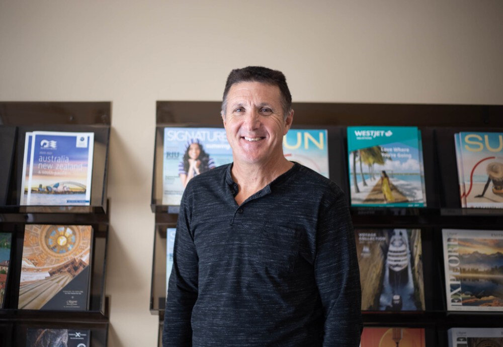 JESSICA LEE / WINNIPEG FREE PRESS
Rick Gaudet, owner of Fareconnect Travel & Cruise Centre, says he’s noticed a big increase in trips planned this winter compared to last.