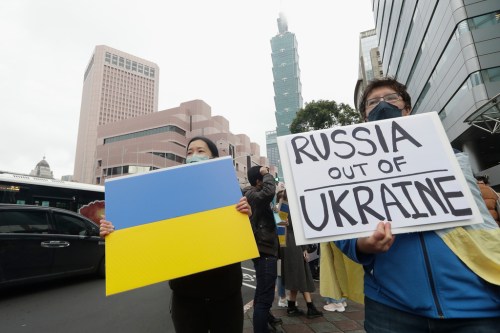 CP
Russia's attack on Ukraine has drawn condemnation from citizens and government officials around the world. (Chiang Ying-ying / The Associated Press)
