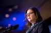 Heather Stefanson makes a speech after being announced as the first female premier of Manitoba at the Victoria Inn Saturday afternoon, Oct. 30, 2021. (Mike Sudoma / Winnipeg Free Press)