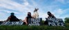 Protesters hold signs around the statue of Confederate Gen. Robert E. Lee on Monument Avenue on Tuesday, June 2, 2020, in Richmond, Va. The crowd protesting police brutality chanted