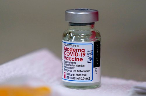 A bottle of Moderna COVID-19 vaccine (Charlie Riedel / The Associated Press files)