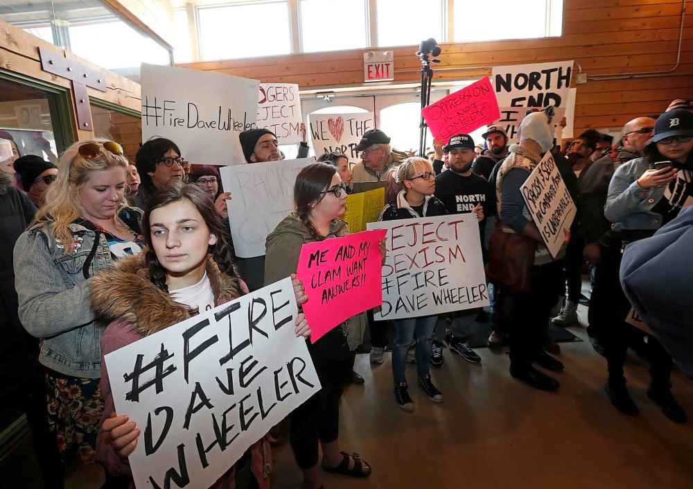 WAYNE GLOWACKI / WINNIPEG FREE PRESS FILES
About 60 protested outside the CITI FM studios in 2016 calling for Wheeler's termination in response to the racist and sexist videos posted.
