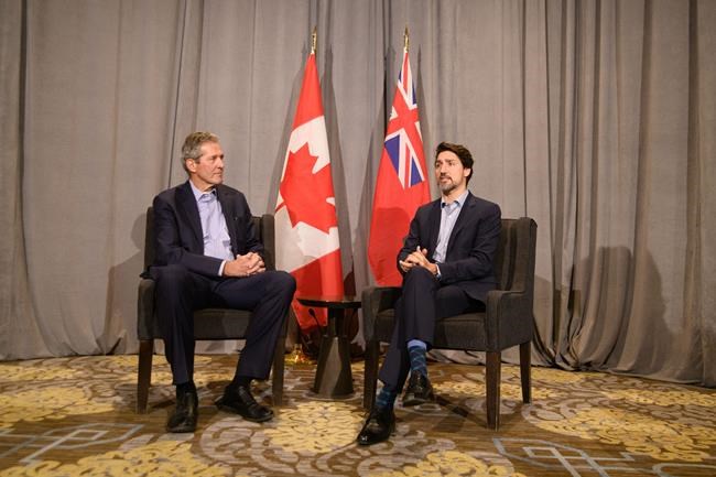 Prime Minister Justin Trudeau speaks to media while meeting with Manitoba Premier, Brian Pallister during the Liberal Cabinet Retreat at the Fairmont Hotel in Winnipeg, Monday, Jan. 20, 2020. THE CANADIAN PRESS/Mike Sudoma