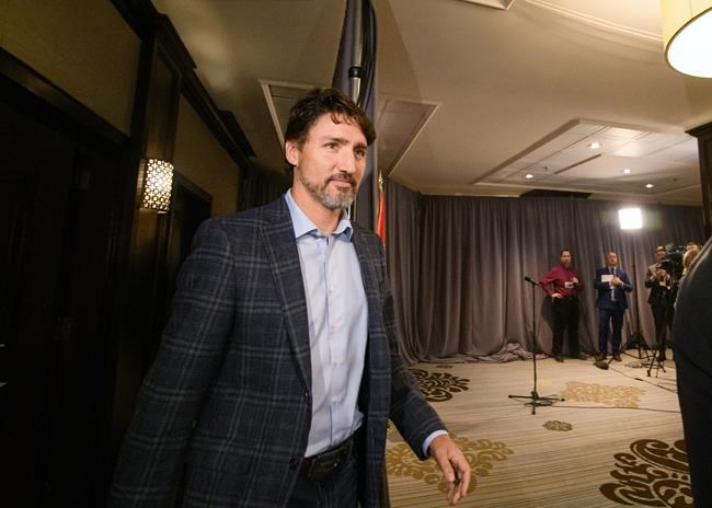 Mike Sudoma / THE CANADIAN PRESS
Prime Minister Justin Trudeau arrives to speak to media during the Liberal cabinet retreat in Winnipeg, Sunday, Jan. 19, 2020. THE CANADIAN PRESS/Mike Sudoma