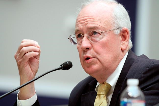 FILE - In this May 8, 2014, file photo, then Baylor University President Ken Starr testifies at the House Committee on Education and Workforce on college athletes forming unions. in Washington. President Donald Trump's legal team will include former Harvard University law professor Alan Dershowitz and Ken Starr, the former independent counsel who led the Whitewater investigation into President Bill Clinton, according to a person familiar with the matter. The team will also include Pam Bondi, the former Florida attorney general. (AP Photo/Lauren Victoria Burke, File)