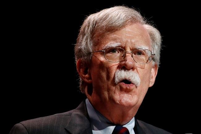 FILE - In this July 8, 2019, file photo, national security adviser John Bolton speaks at the Christians United for Israel's annual summit, in Washington. A single paper copy in a nondescript envelope arrived at the White House on Dec. 30. Four weeks later, news of John Bolton’s book manuscript about his time as President Donald Trump’s national security adviser has exploded into public view, sending a jolt through the president’s impeachment trial. (AP Photo/Patrick Semansky, File)