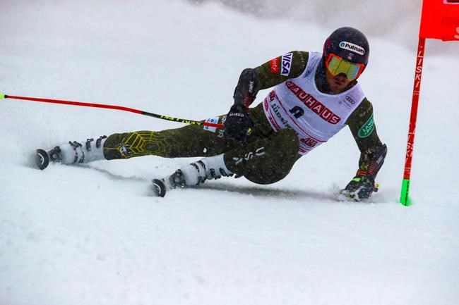 United States' Ted Ligety competes during an alpine ski, men's World Cup giant slalom, in Alta Badia, in northern Italy, Sunday, Dec. 22, 2019. (AP Photo/Alessandro Trovati)