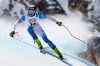 United States' Bryce Bennett speeds down the course during a men's downhill training, at the alpine ski World Championships, in Cortina d'Ampezzo, Italy, Friday, Feb. 12, 2021. (AP Photo/Marco Trovati)