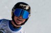 Switzerland's Lara Gut-Behrami reacts after completing an alpine ski, women's World Cup downhill, in Val di Fassa, Italy, Friday, Feb. 26, 2021. (AP Photo/Elvis Piazza)