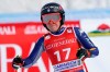 Italy's Sofia Goggia reacts after completing an alpine ski, women's World Cup super-G race in Garmisch-Partenkirchen, Germany, Saturday, Jan. 30, 2021. (AP Photo/Giovanni Auletta)