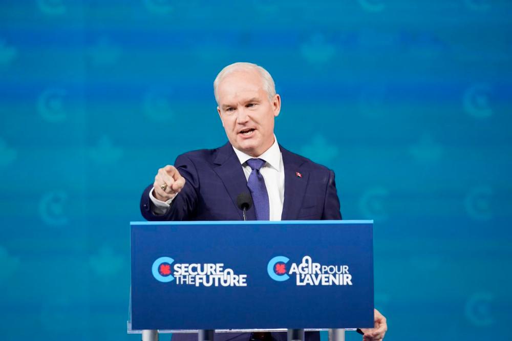 Adrian Wyld - THE CANADIAN PRESS
Conservative Leader Erin O’Toole gives his concession speech at his election night headquarters during the Canadian federal election in Oshawa, Ont., on Sept. 21, 2021.