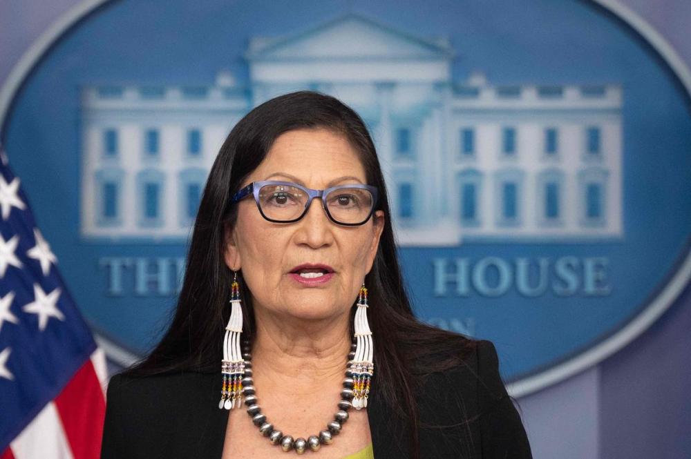 JIM WATSON - AFP via Getty Images
U.S. Secretary of the Interior Deb Haaland announced Tuesday her department is launching a program to investigate potential burial sites associated with ‘Indian boarding schools’ in the U.S.
