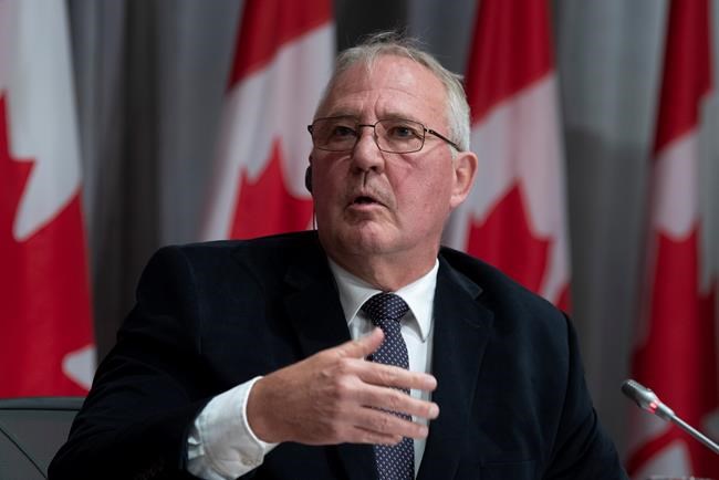 Public Safety and Emergency Preparedness Minister Bill Blair responds to a question during a news conference Tuesday June 9, 2020 in Ottawa. THE CANADIAN PRESS/Adrian Wyld