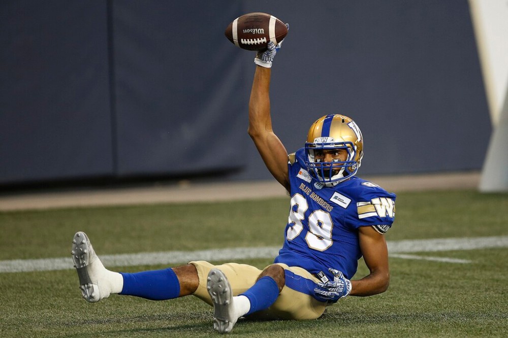 CP
Winnipeg Blue Bombers wide receiver Kenny Lawler scored two touchdowns on Thursday. (John Woods / The Canadian Press)