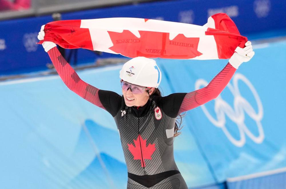 Paul Chiasson - THE CANADIAN PRESS
Canada's Ivanie Blondin celebrates her silver medal in the women's mass start speedskating final at the 2022 Winter Olympics in Beijing on Saturday, February 19, 2022.