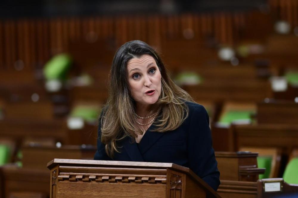 Sean Kilpatrick - THE CANADIAN PRESS
Finance Minister Chrystia Freeland delivers the federal budget in the House of Commons in Ottawa on April 19, 2021. The federal government unveiled spending plans to manage the remainder of the COVID-19 crisis and chart an economic course for a post-pandemic Canada.