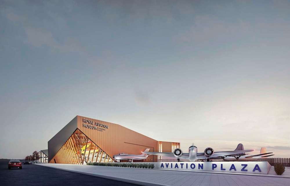 Supplied image
An artist's rendering of what the new home of the Royal Aviation Museum of Western Canada will look like upon completion, expected next year. (Supplied)